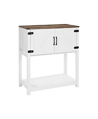 Slickblue Coffee Bar Table with Storage Shelves and Cabinet, Farmhouse Console for Entryway