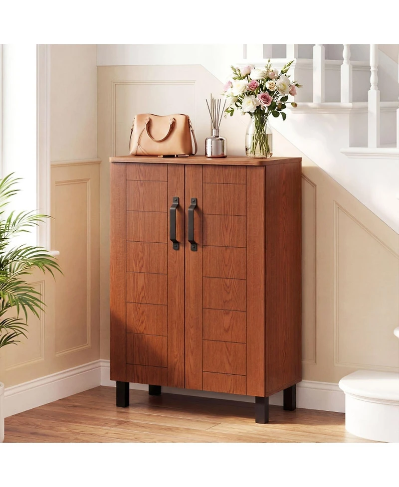Sugift 5-Tier Freestanding Shoe Storage Cabinet with Detachable Shelves and Ventilation Holes