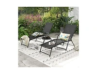 Boyel Living 2 Piece Patio Folding Chaise Lounge Chairs Recliner with 6-Level Backrest