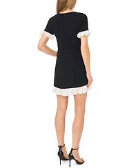 CeCe Women's Colorblock Ruffle Mini Dress