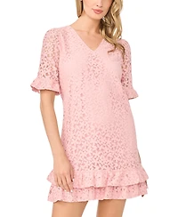 CeCe Women's Lace Detail V-Neck Shift Dress