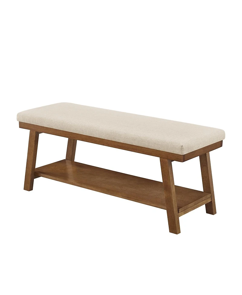 Streamdale FurnitureLinen Upholstered Storage Bench with Shel