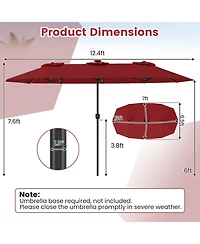 Sugift Double-Sided Patio Umbrella Solar Color Changing Led with 12 Modes