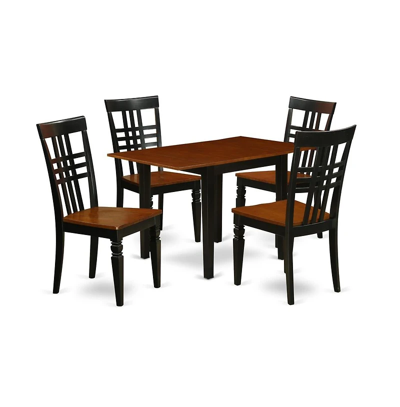 East West Furniture Dining Room Set, NDLG5-bch-w