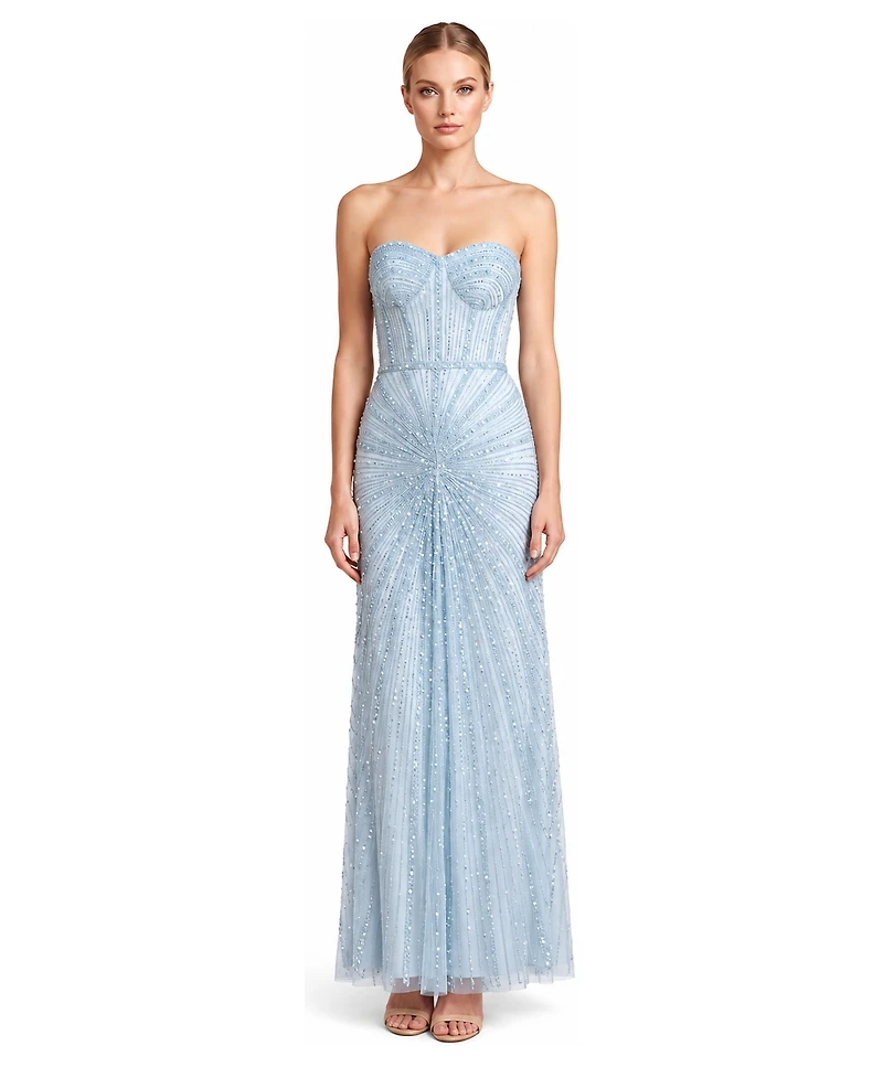 Lara Plus Size Strapless Sweetheart Beaded Gown