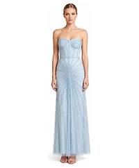 Lara Plus Size Strapless Sweetheart Beaded Gown