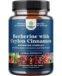 Nature's Craft Balancing Berberine Plus Complex, Antioxidant Berberine Plus Ceylon Cinnamon, Heart Health and Sugar Support, 120 Count