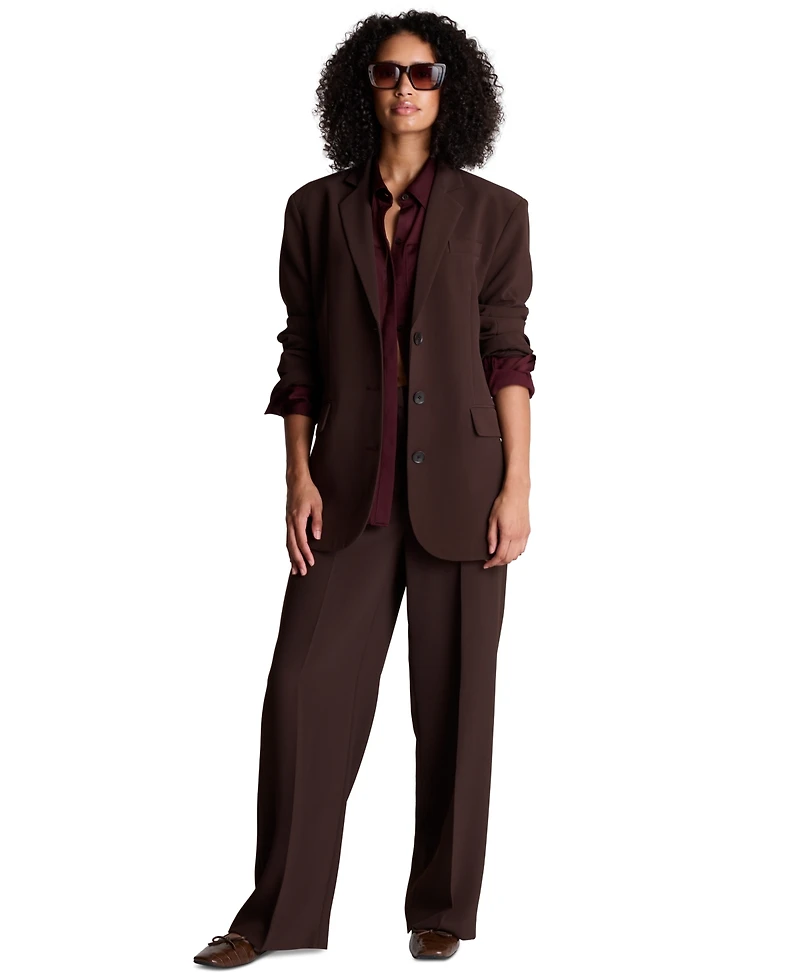 Kenneth Cole Women's Vision Twill Three-Button Boyfriend Blazer