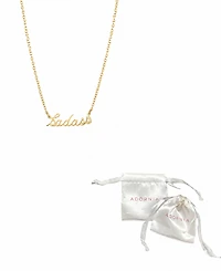 Adornia Tarnish Resistant Gold Cursive Badass Necklace