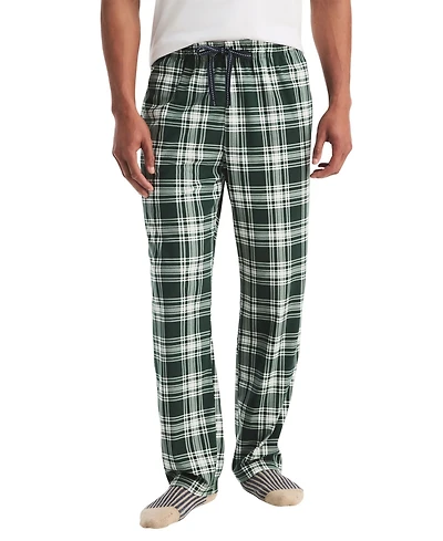 Nautica Men's Open Bottom Plaid Fleece Relaxed-Fit Pajama Pants