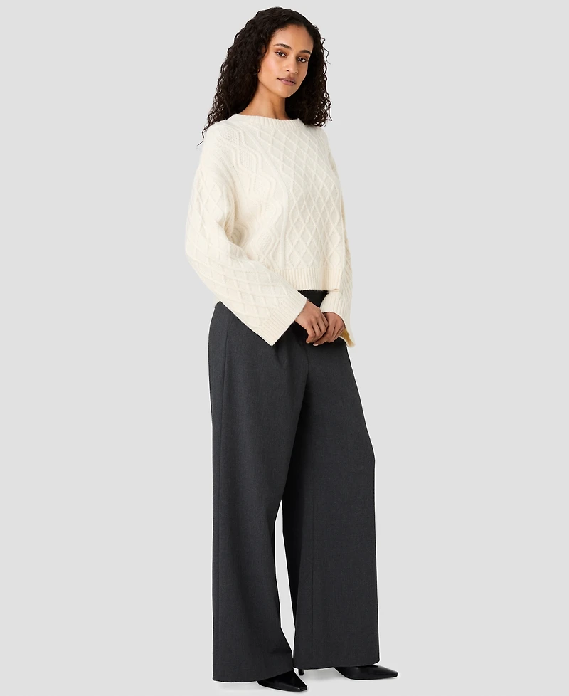 French Connection Women's Wesley Cable-Knit Crewneck Pullover