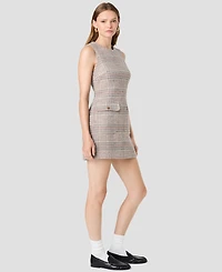 French Connection Women's Sutton Plaid Jewel Neck Sleeveless Mini Dress