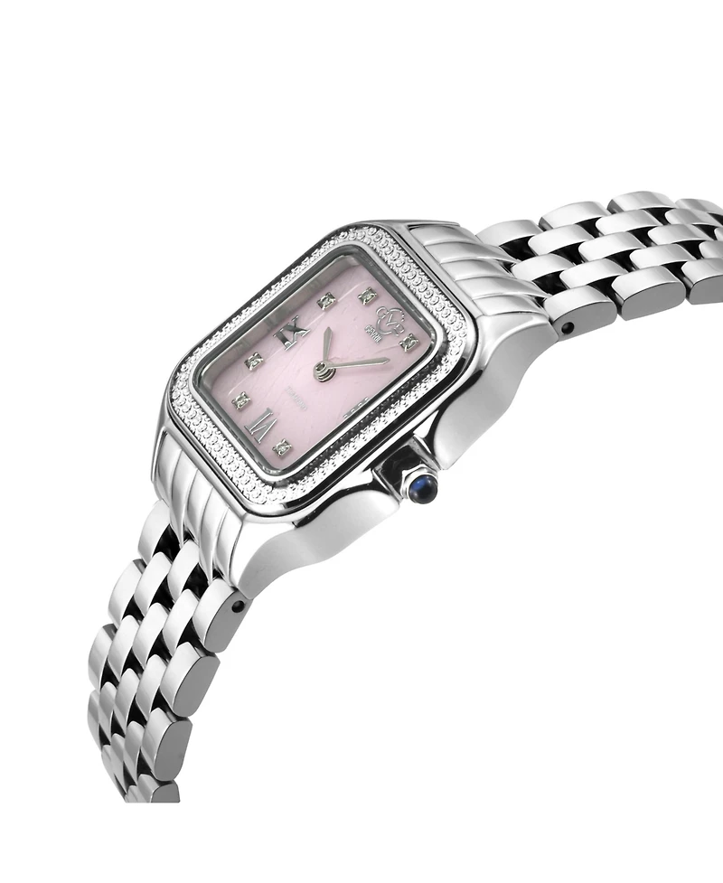 GV2 Women's Milan Swiss Quartz Silver Stainless Steel Bracelet Diamond Watch