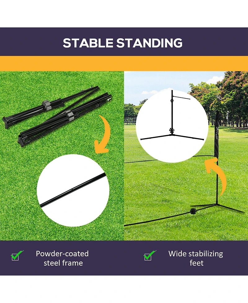 Zeny Adjustable Outdoor Game Set with Net for Badminton, Volleyball, Pickleball, Beach and Driveway Fun