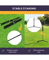 Zeny Adjustable Outdoor Game Set with Net for Badminton, Volleyball, Pickleball, Beach and Driveway Fun