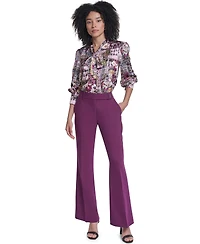 Karl Lagerfeld Paris Women's Wide-Leg Mid-Rise Pants