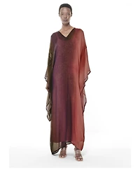 Leem Women's Kimono Kaftan Loose-Fit V-Neck Gradient-Print Dress
