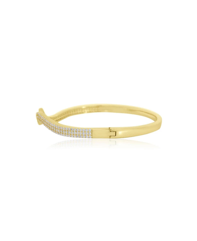 The Lovery Cz Wave Bangle 14K Gold-Plated Sterling Silver