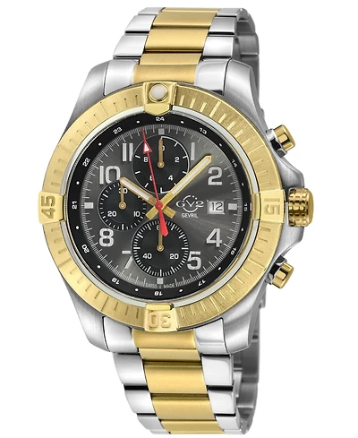 GV2 by Gevril Men's Swiss Made T38 Swiss Quartz Two tone Stainless Steel Bracelet Watch