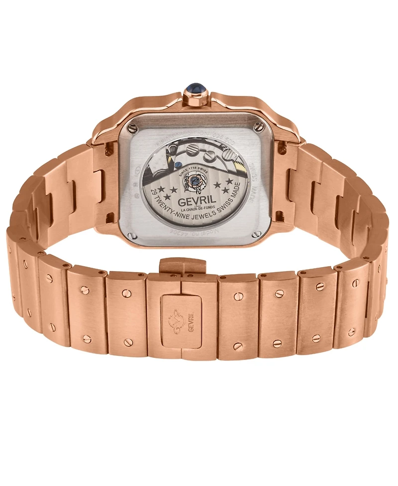 GV2 by Gevril Men's Swiss Made Lusso Lx Swiss Automatic Ip Stainless Steel Bamboo links Bracelet Watch