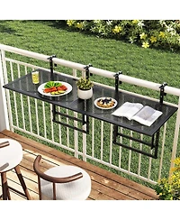 Gymax 2Piece 48'' Connectable Metal Folding Hanging Bar Table w/5-Level Adjustable Height