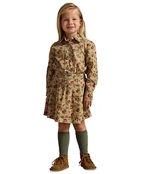 Polo Ralph Lauren Girls' 2T-6X Floral Cotton Poplin Long-Sleeve Shirt Dress
