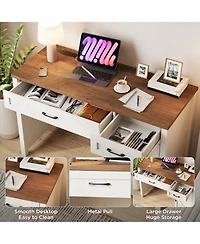 Vabches Workstation Computer Desk for Study and Home Office, 47" Executive Desk