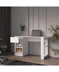 Fm Furniture Sun City Computer Desk with a Drawer and Open Storage