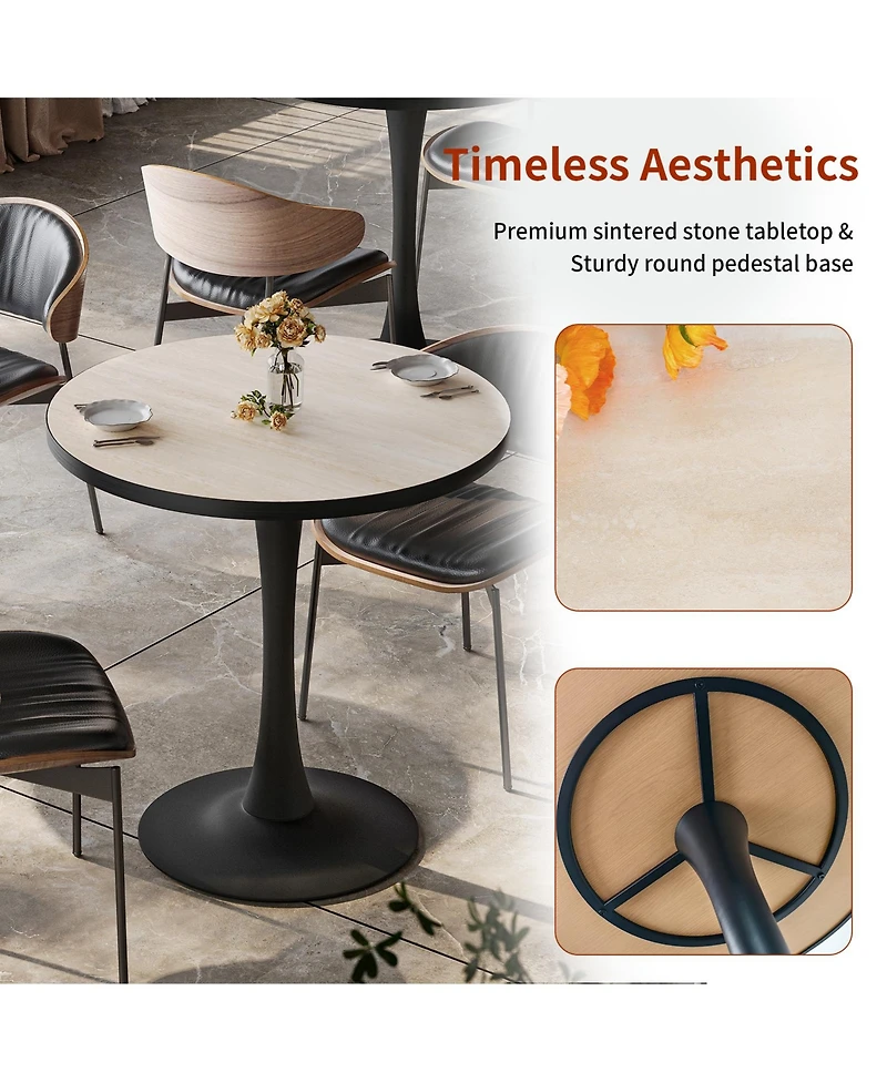 Unho Leisure Marble Dining Table Modern Dining Room Table Round Coffee Table
