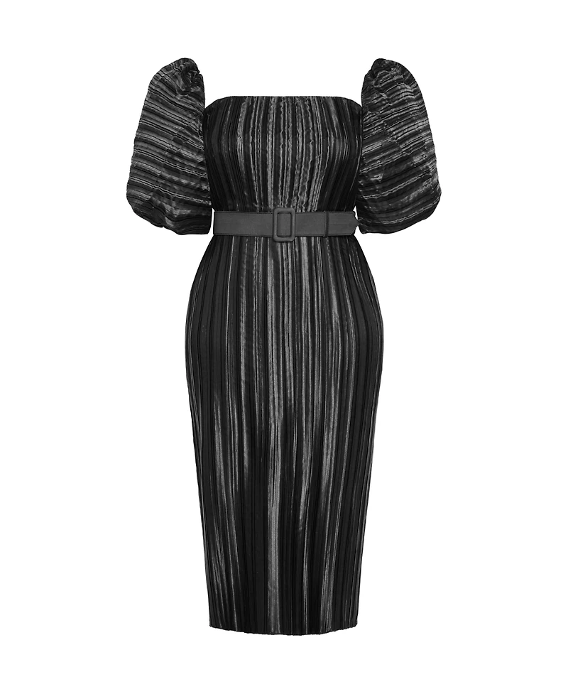 City Chic Plus Krista Pleat Dress