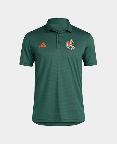 Men's adidas Green Miami Hurricanes Ultimate 365 Stripe Polo