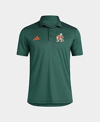 Men's adidas Green Miami Hurricanes Ultimate 365 Stripe Polo