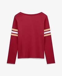 Women's Fanatics Scarlet San Francisco 49ers Team First Coverage Scheme Lace-Up Long Sleeve T-Shirt