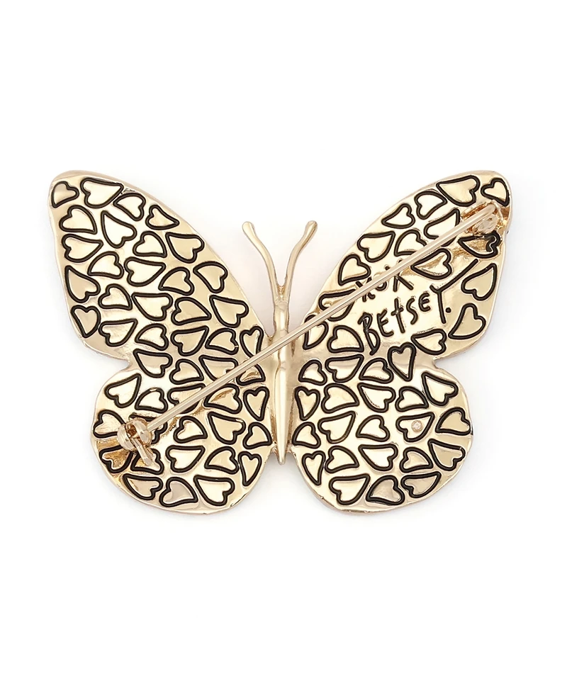 Betsey Johnson Faux-Stone Pave Butterfly Brooch