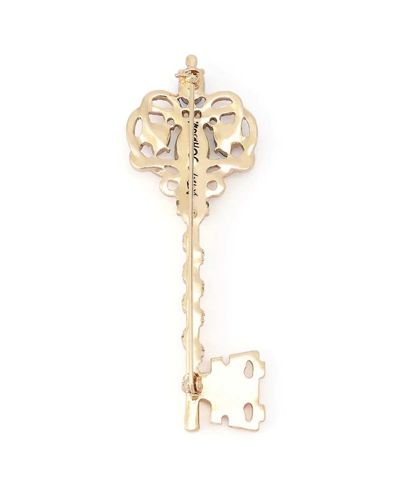 Betsey Johnson Faux-Stone Queen Key Brooch