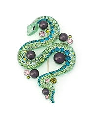 Betsey Johnson Faux-Stone Pave Snake Brooch