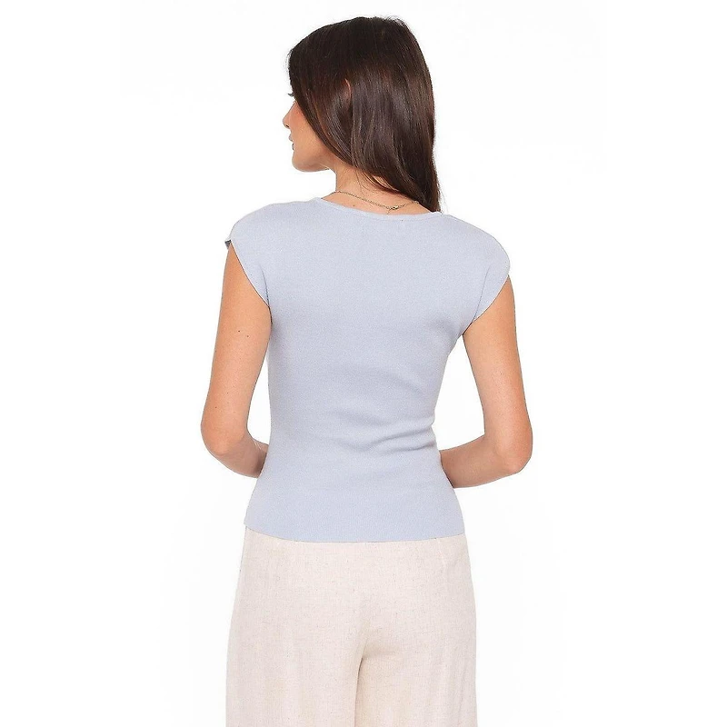 Petal and Pup Women's Tori V-Neck Short-Sleeve Asymmetrical-Hem Top