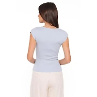 Petal and Pup Women's Tori V-Neck Short-Sleeve Asymmetrical-Hem Top