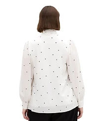 City Chic Women's Kensie Spot Neck Tie Top