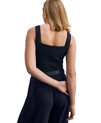 The Fold Women's Keighley Sculpt Sleeveless Square Neck Knit Top