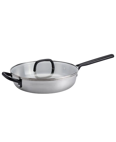 Zwilling Milano 4-Quart Tri-Ply Stainless Steel Covered Saute Pan with Glass Lid