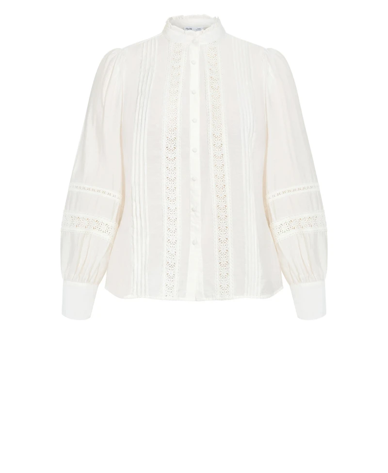 City Chic Women's Whimsical Embroidered Long Sleeve Shirt