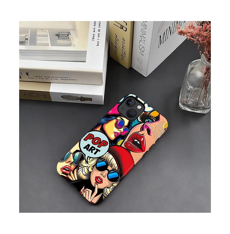 Lisen Phone Case Compatible with Apple iPhone, 2-Layer Durable, Pop Art Icons
