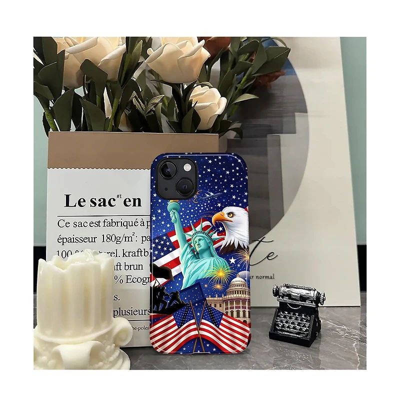 Lisen Spirit of Liberty 2-Layer Durable Phone Case Compatible with Apple iPhone 15 Plus