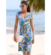 Lascana Women's Pattern V-Neck Dress