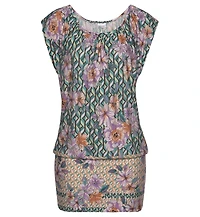 Lascana Women's Floral-Print Scoop Neck Dolman-Sleeve Sundress