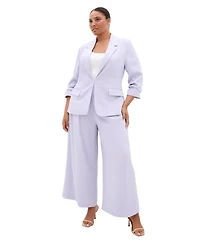 City Chic Plus Abbie Gathered Elbow Sleeves Blazer