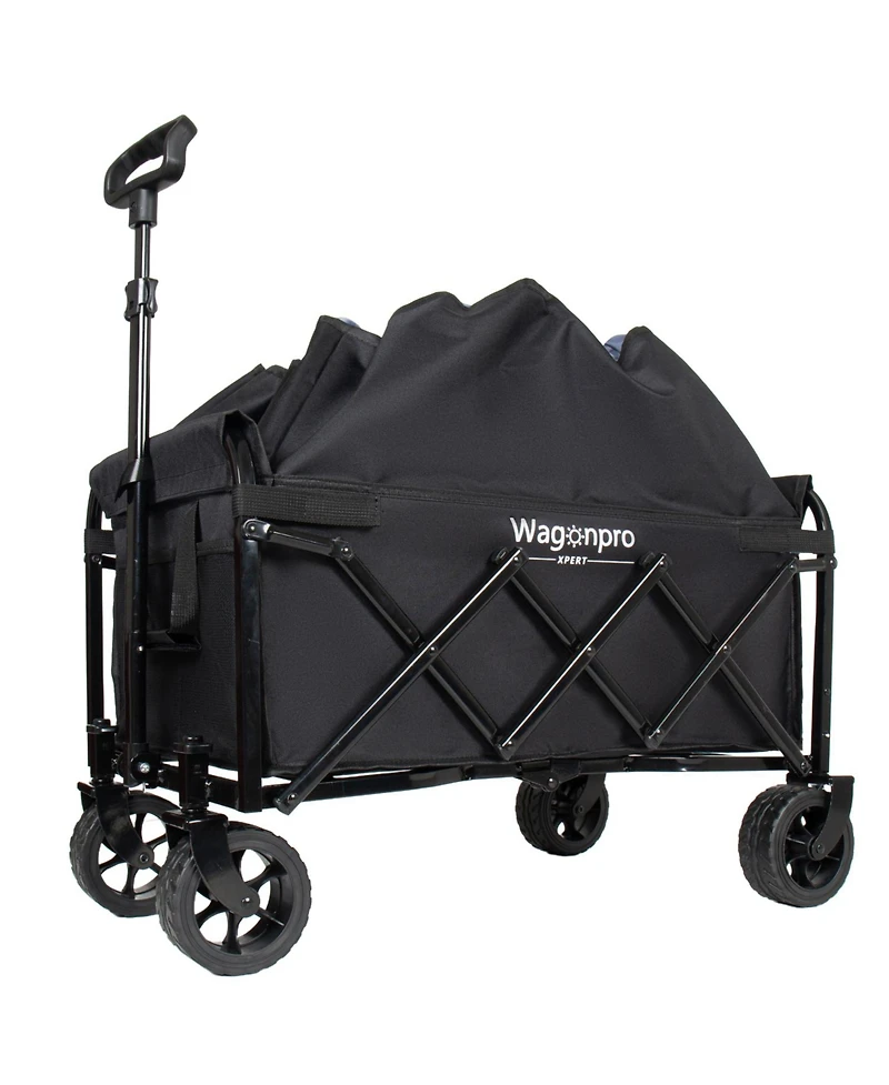 ECHTPeak Expandable Dual-Layer Utility Wagon, Extra Storage Space, with 52" All Terrain Wheels, 220lbs Capacity, for Camping, Shopping
