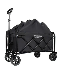 ECHTPeak Expandable Dual-Layer Utility Wagon, Extra Storage Space, with 52" All Terrain Wheels, 220lbs Capacity, for Camping, Shopping