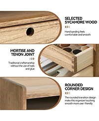 Danrong Solid Wood 3 Tier Desk Organizer Paper Sorter Document Holder For Office Supplies